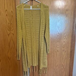 Love Mustard Open Knit Cardigan